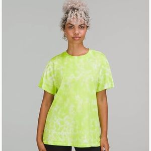Lululemon All Yours Cotton T-Shirt Tie Dye Green Size 4 NWT
